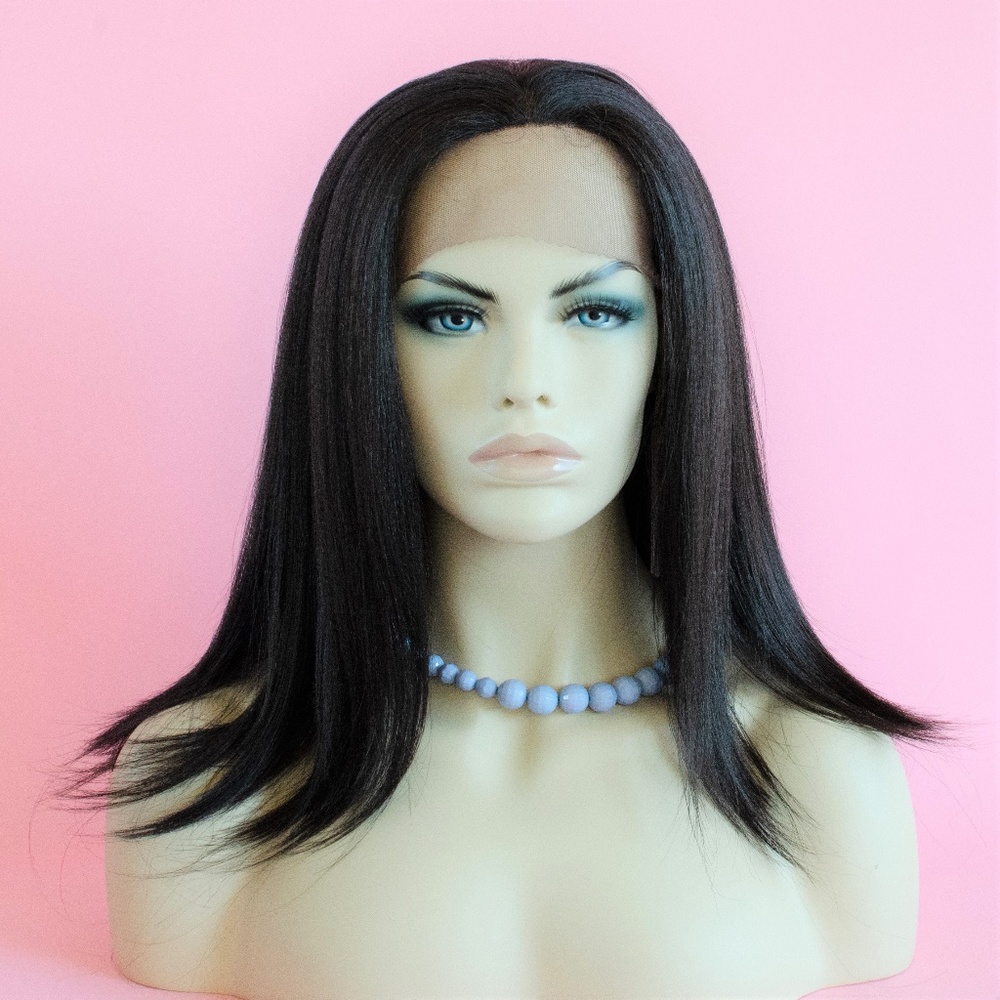 16" Lace Front Black/Dark Brown Wig Color #2